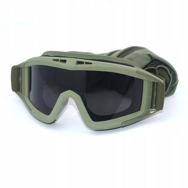 Тактичні окуляри маска зі змінними лінзами балістичні окуляри для військових олива - зображення 2