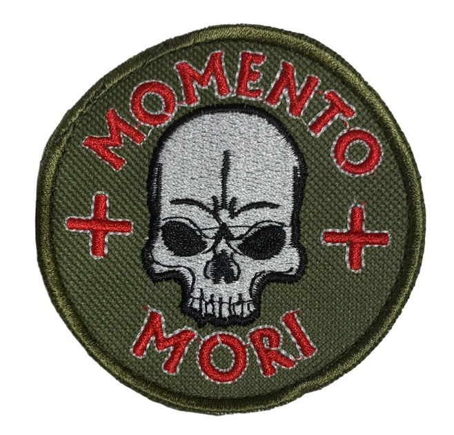 Шевроны "Momento Mori ( фон хакi ) " с вышивкой - изображение 1