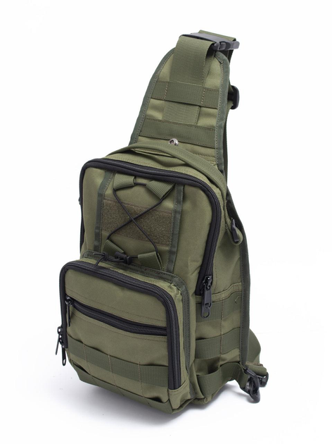 Тактическая сумка-рюкзак через плечо Sling Pack Хаки Maybel (1715-1) - изображение 2