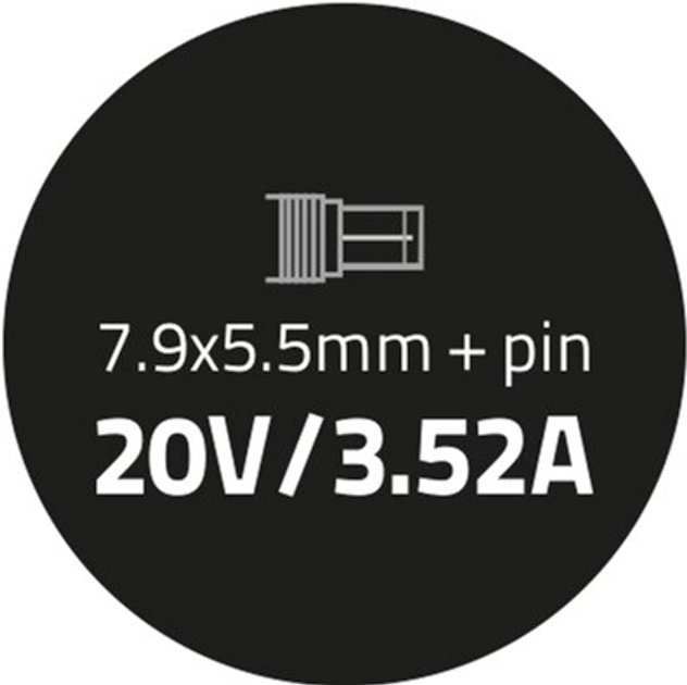 Блок живлення Qoltec для ноутбука IBM 20V 3.52A 65W (7.9x 5.5) (50012.90W) - зображення 4