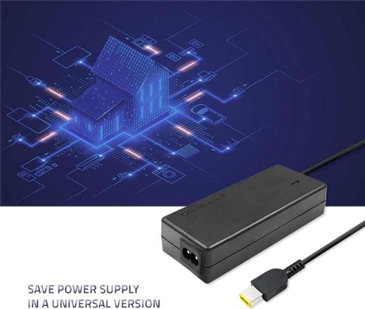 Блок живлення Qoltec для ноутбука Lenovo 20V 3.25A 65W (Slim Tip) (50053.65W.LEN) - зображення 8