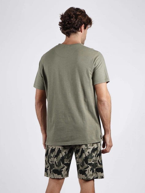Piżama męska z szortami i krótkim rękawem Admas Lois 55378 S Khaki (8433623556715) - obraz 2