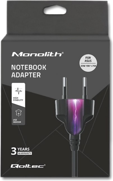 Блок живлення Qoltec для ноутбука Asus 19V 1.75A 33W (4x1.35) (51507.33W) - зображення 5