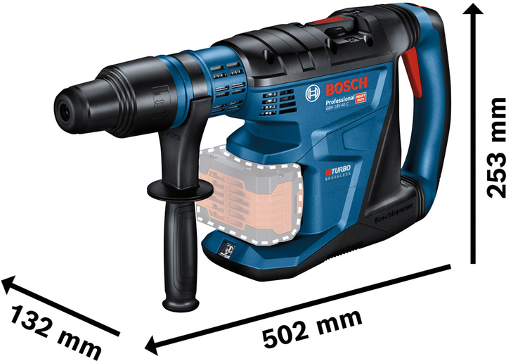 Аккумуляторный перфоратор Bosch Biturbo с SDS max GBH 18V-40 C соло в XL-BOXX (0611917120) - изображение 4