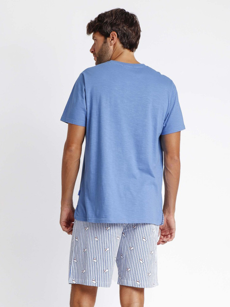 Піжама (футболка + шорти) чоловіча бавовняна Admas 60250 S Блакитна (8433623642579) - зображення 2