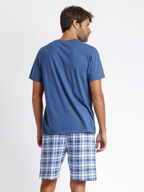 Піжама (футболка + шорти) чоловіча бавовняна Admas 60259 S Блакитна (8433623662522) - зображення 2