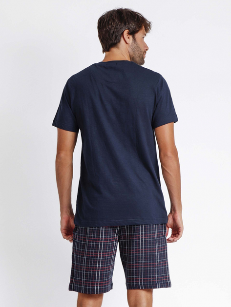 Піжама (футболка + шорти) чоловіча бавовняна Admas Lois 60956 L Темно-синя (8433623649301) - зображення 2
