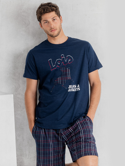 Piżama męska z szortami i krótkim rękawem Admas Lois 60956 XXL Granatowa (8433623649325) - obraz 5