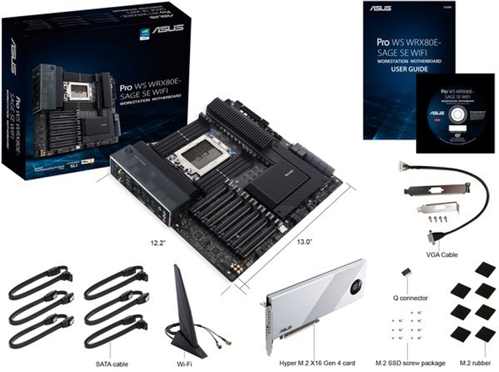 Материнская плата Asus Pro ws wrx80e-sage se wifi (90mb1590-m0eay0) - изображение 10