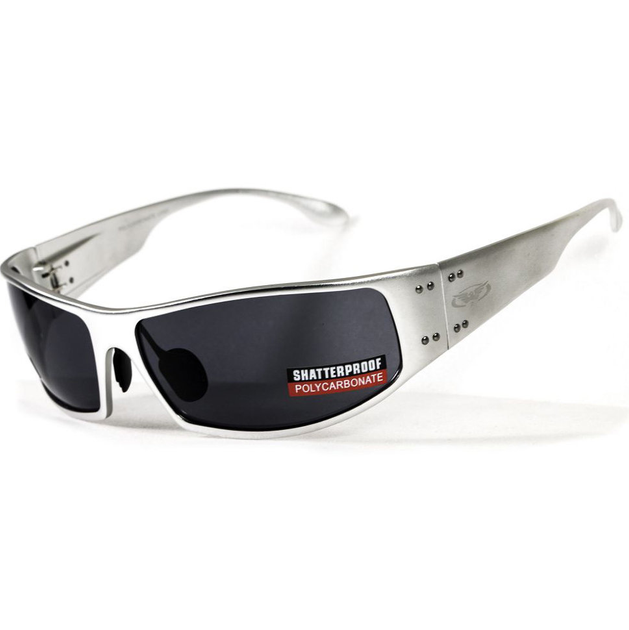 Очки Global Vision BAD-ASS 2 Silver (gray) черные в металлической оправе - изображение 1