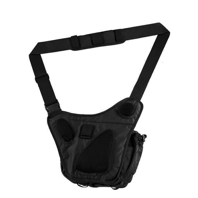 Сумка тактическая через плечо AOKALI Outdoor A03 (Black) однотонная полевая военная с сеткой для бутылки - изображение 2