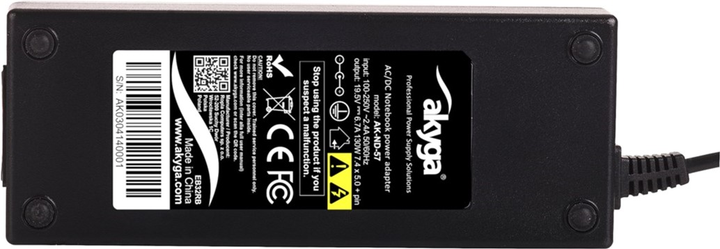 Блок живлення Akyga для ноутбука Dell 19.5V 6.75A 130W (7.4x5) (AK-ND-57) - зображення 6
