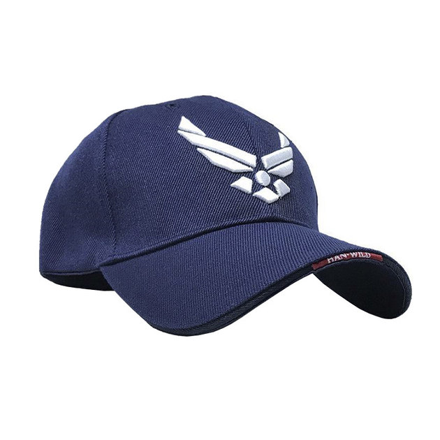 Бейсболка Han-Wild US Air Force Blue з білою вишивкою бейсбольна кепка - зображення 2
