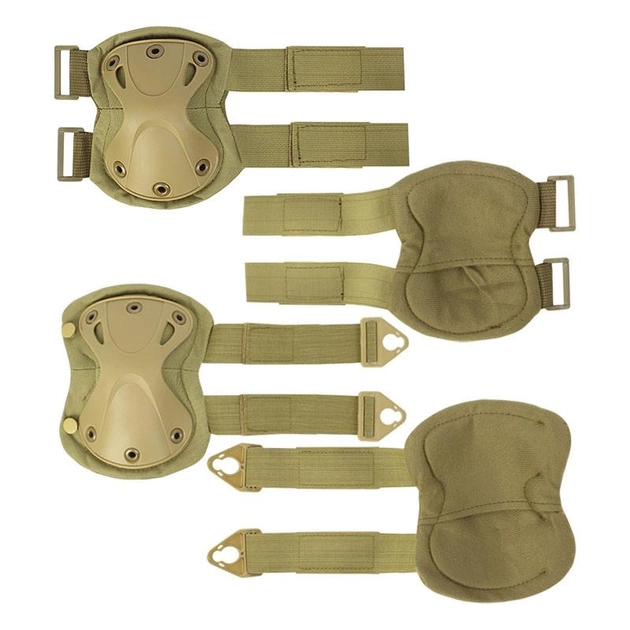 Комплект защиты AOKALI F001 Sand тактический наколенники + налокотники штурмовые - изображение 1