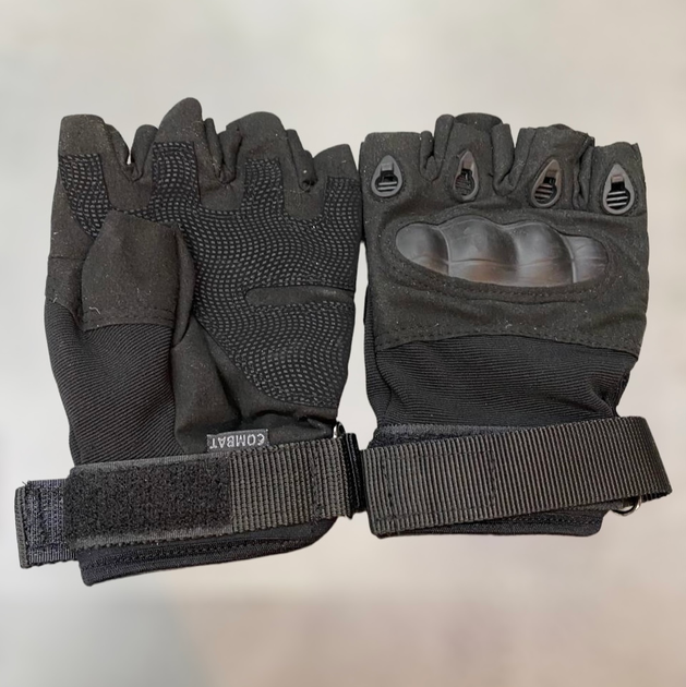 Перчатки тактические Беспальцевые, цвет Черный, размер M - изображение 1