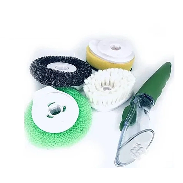 Багатофункціональна щітка з дозатором для миття посуду DMZ-8890 Automatic Cleaning Brush 4 насадки - зображення 2