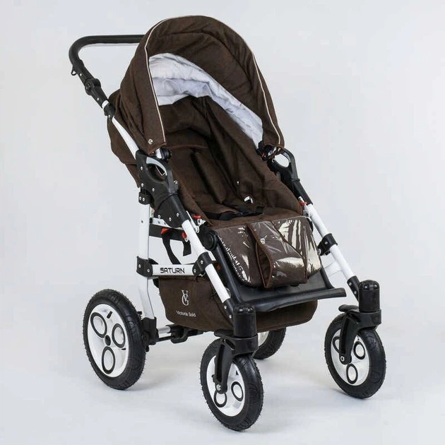 Детская коляска Victoria Gold "Saturn" 2в1 шоколадная № 0186-L-11 - изображение 13