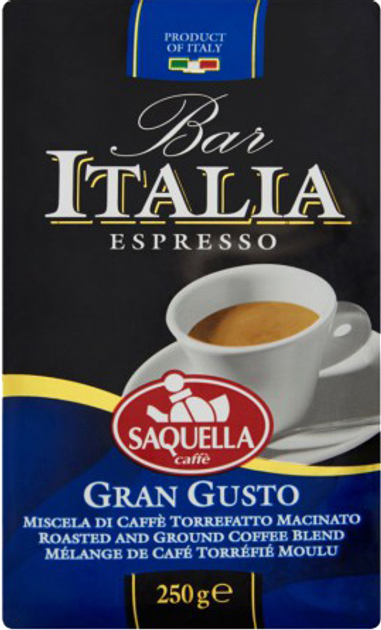 Акція на Кава мелена SAQUELLA Bar Italia Gran Gusto 250 г від Rozetka
