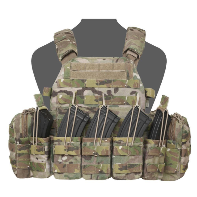 Плитоноска с подсумками Warrior Assault Systems DCS AK Plate Carrier Combo with 5x 7.62 AK Open Mag Pouches, 2x Utility Pouches Combo Multicam - изображение 1
