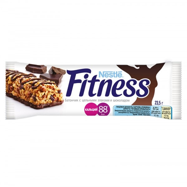 Батончик Fitness Nestle с цельными злаками и шоколадом 23.5 г ...