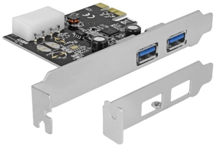 Карта розширення Delock PCI Express 2 x SuperSpeed USB 5 Gbps (USB 3.2 Gen 1) Type-A (89243) - зображення 1