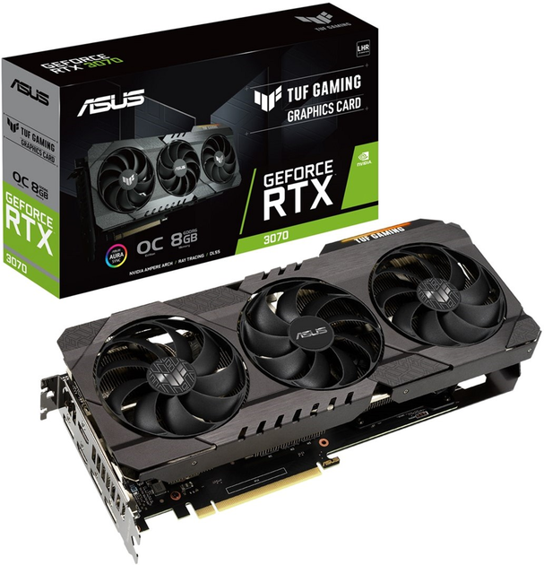 ASUS PCI-Ex GeForce RTX 3070 8 GB GDDR6 (256bit) (1500/19000) (1 x HDMI, 3 x DisplayPort) (90YV0FQI-M0NA00) - obraz 3