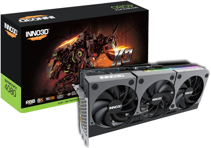 INNO3D PCI-Ex GeForce RTX 4080 16GB GDDR6X (256bit) (2205/11200) (1 x HDMI, 3 x DisplayPort) (N40803-166X-187049N) - зображення 4