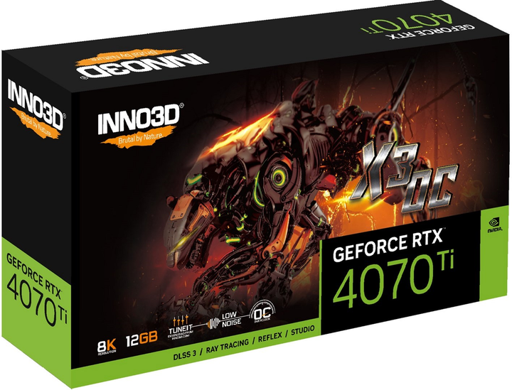 Karta graficzna INNO3D PCI-Ex GeForce RTX 4070 Ti 12GB GDDR6X (192bit) (2310/21000) (1 x HDMI, 3 x DisplayPort) (N407T3-126XX-186148N) - obraz 3