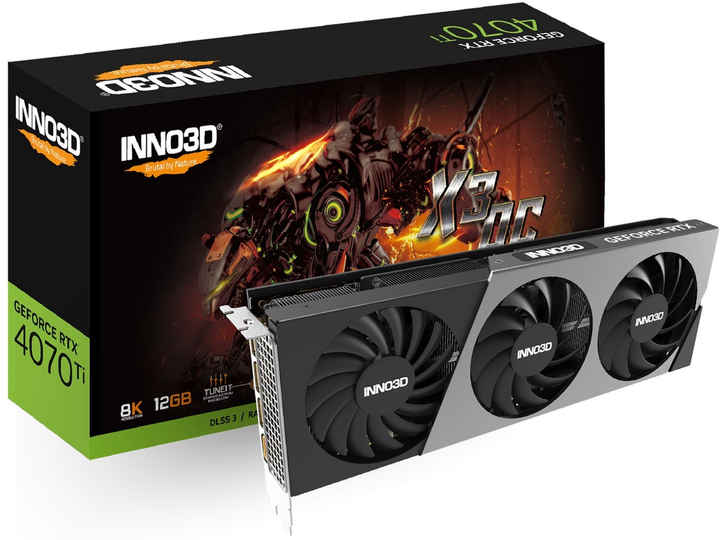 Karta graficzna INNO3D PCI-Ex GeForce RTX 4070 Ti 12GB GDDR6X (192bit) (2310/21000) (1 x HDMI, 3 x DisplayPort) (N407T3-126XX-186148N) - obraz 4