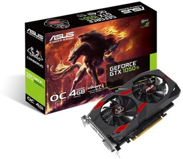 ASUS PCI-Ex GeForce GTX 1050 Ti 4GB GDDR5 (128bit) (1366/7008) (1 x DVI, 1 x HDMI, 1 x DisplayPort (90YV0A74-M0NA00) - obraz 2