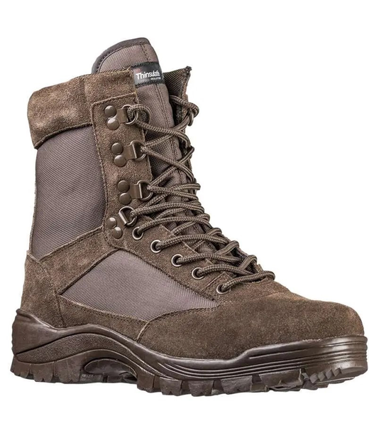 Ботинки тактические демисезонные Mil-Tec Side zip boots на молнии Коричневые 12822109 размер 42 - изображение 1