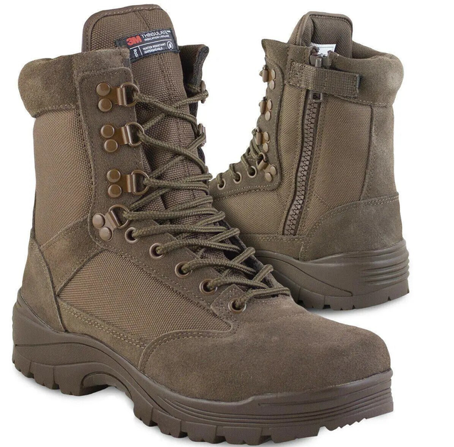 Ботинки тактические демисезонные Mil-Tec Side zip boots на молнии Коричневые 12822109 размер 42 - изображение 2
