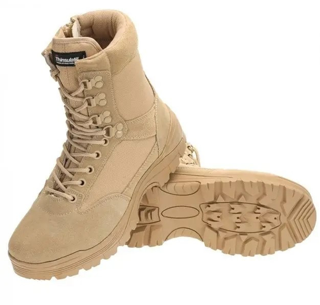 Ботинки тактические демисезонные Mil-Tec Side zip boots на молнии койот 12822104 размер 43 - изображение 1