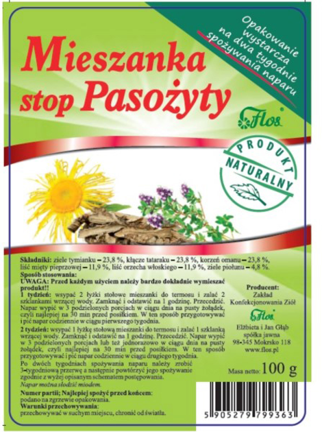 Mieszanka na pasożyty FLOS 100 g (FL363) - obraz 1