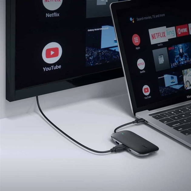 Hub USB Aukey USB-C - 8w1 RJ45 HDMI 4K PD 100W (CB-C71) - obraz 3