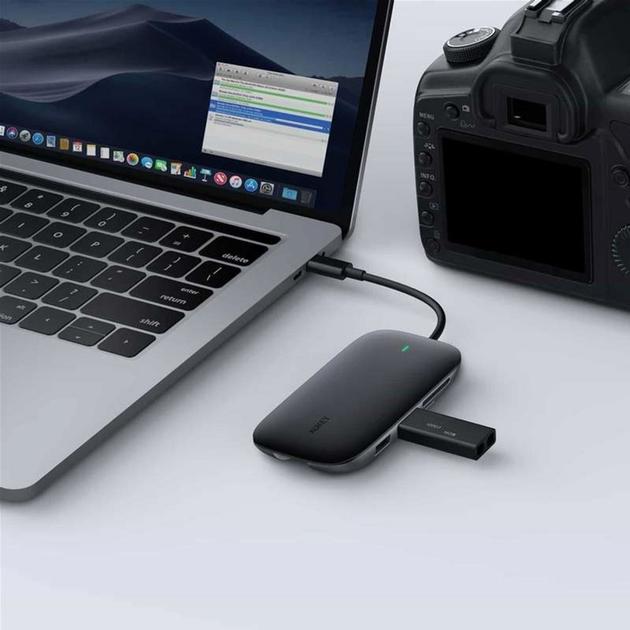 Hub USB Aukey USB-C - 8w1 RJ45 HDMI 4K PD 100W (CB-C71) - obraz 6