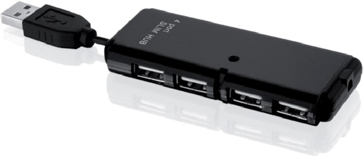 Hub USB iBox 4x USB 2.0 480 Mbit/s Czarny (IUHT008C) - obraz 1