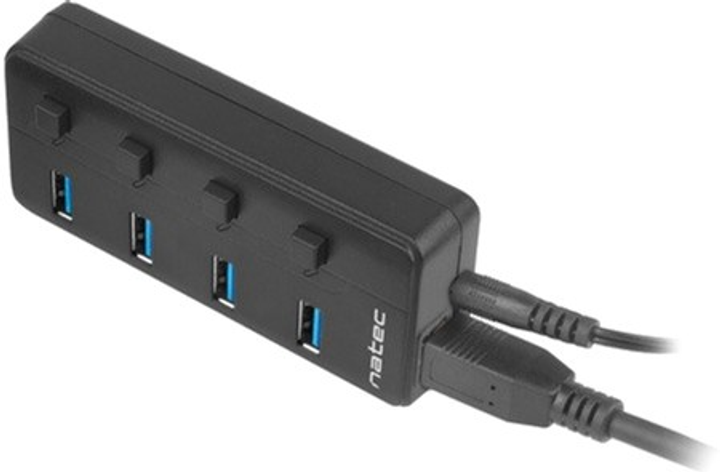 USB-хаб Natec Mantis 2 4x USB 3.0 Black (NHU-1557) - зображення 5