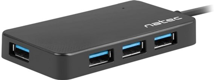 Hub USB Natec Silkworm 4x USB 3.0 Czarny (NHU-1343) - obraz 2