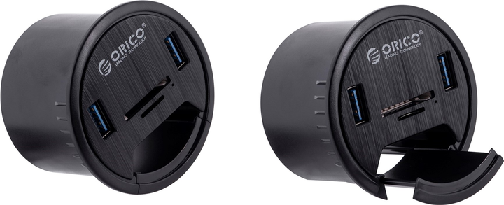 USB-хаб Orico USB-A 3.1, 2хUSB-A, SD Reader (DESK-2UST-BK-BP) - зображення 3