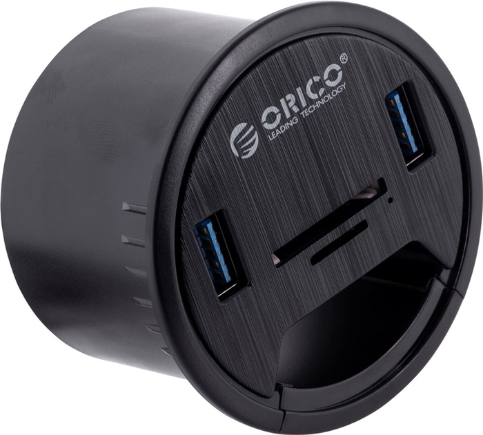 USB-хаб Orico USB-A 3.1, 2хUSB-A, SD Reader (DESK-2UST-BK-BP) - зображення 5