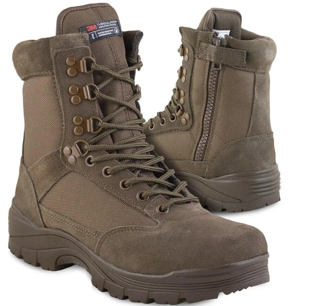 Ботинки тактические демисезонные Коричневые Mil-Tec Side zip boots на молнии 12822109 размер 45 - изображение 2