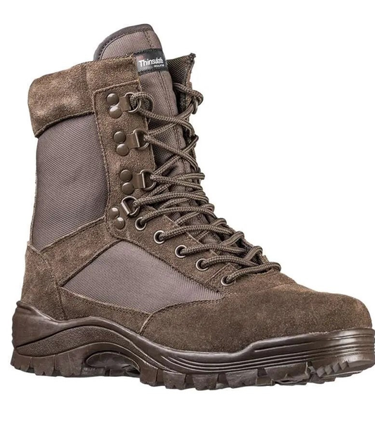 Ботинки тактические демисезонные Коричневые Mil-Tec Side zip boots на молнии 12822109 размер 47 - изображение 1