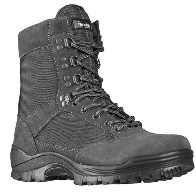 Ботинки тактические демисезонные серые Mil-Tec Side zip boots на молнии 12822108 размер 46 - изображение 1