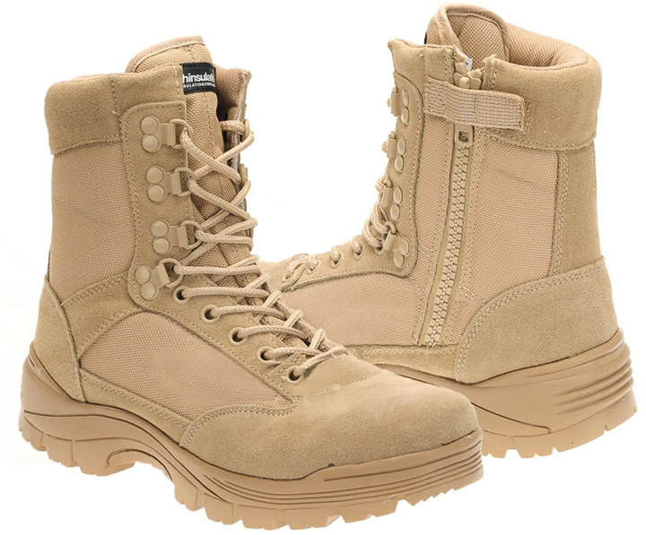 Ботинки тактические демисезонные Койот Mil-Tec Side zip boots на молнии 12822104 размер 42 - изображение 1