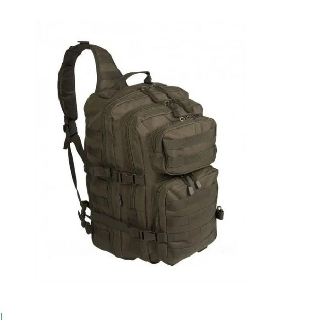 Рюкзак тактический однолямочный 36 литров Assault Olive MIL-TEC - изображение 1