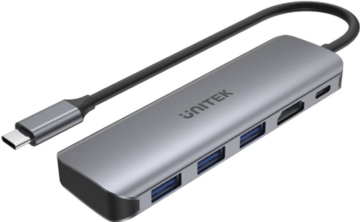 USB-хаб Unitek uHUB P5+ 5-in-1 USB-C Hub with HDMI and 100W Power Delivery (H1107E) - зображення 1