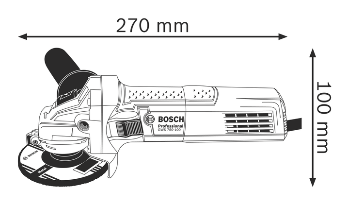 Кутова шліфувальна машина Bosch Professional GWS 750 S, 750Вт, 125мм диск, регулятор швидкості (0601394121) - зображення 4
