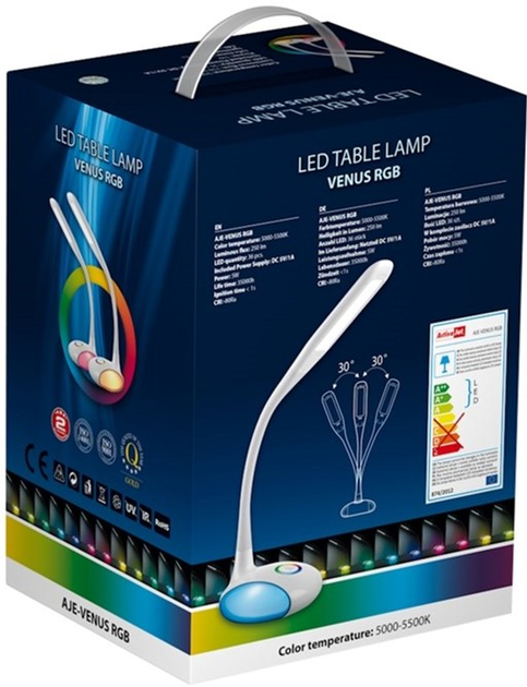 Настільна лампа Activejet AJE-VENUS RGB LED White (5901443100003) - зображення 8