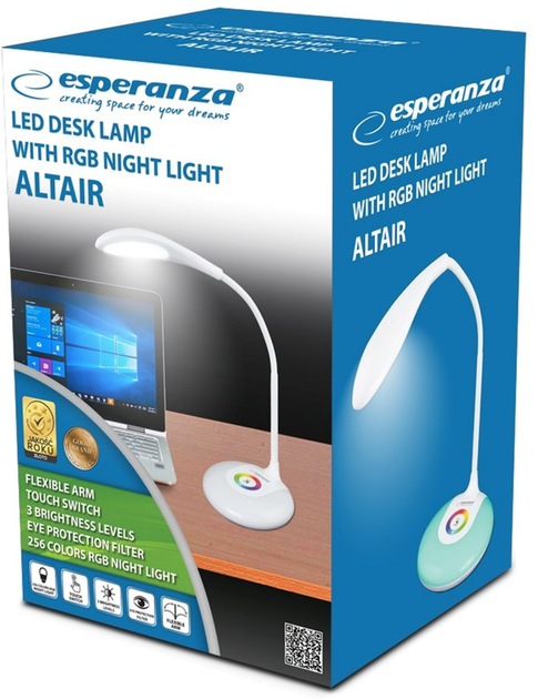 Lampa stołowa Esperanza ALTAIR ELD102 LED RGB Biały (5901299942321) - obraz 5